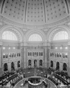 読書室ロタンダ、米国議会図書館、ワシントンDC、1904年 作： Detroit Publishing Co.